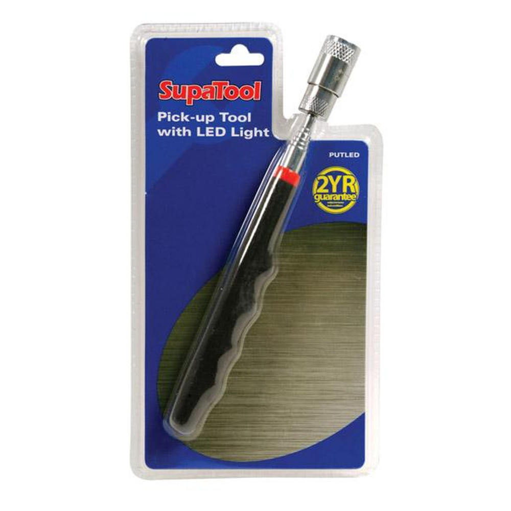 SupaTool Pick-Up Tool with LED Light – Magnetic Retrieval Tool for Screws, Nuts, Bolts & Small Metal Parts