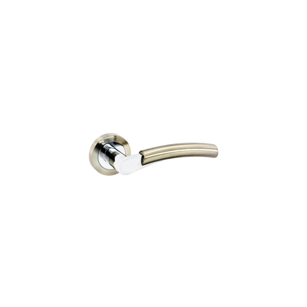 Securit Mercury Lever On Rose Handle Pair Satin Nickel/Chrome Plated