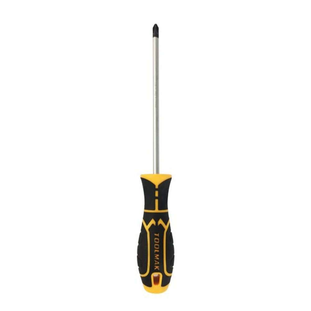 Toolmak Phillips Screwdriver PH2 x 200mm – Chrome Vanadium Magnetic Screwdriver for DIY & Professional Use
