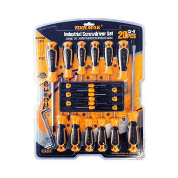 Toolmak 20 Piece Screwdriver Set – Complete CR-V Magnetic Screwdriver & Bit Set for DIY, Home & Professional Use