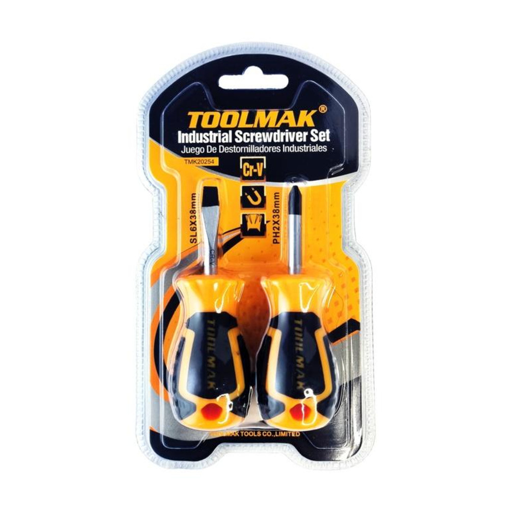 Toolmak Phillips Screwdriver Set 2 Piece – PH Kit for DIY, Home Repairs & Maintenance
