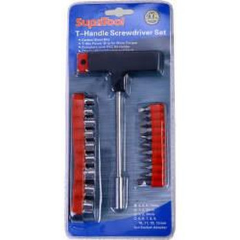 SupaTool T-Handle Screwdriver Set – Multi Bit T-Bar Driver with Sockets