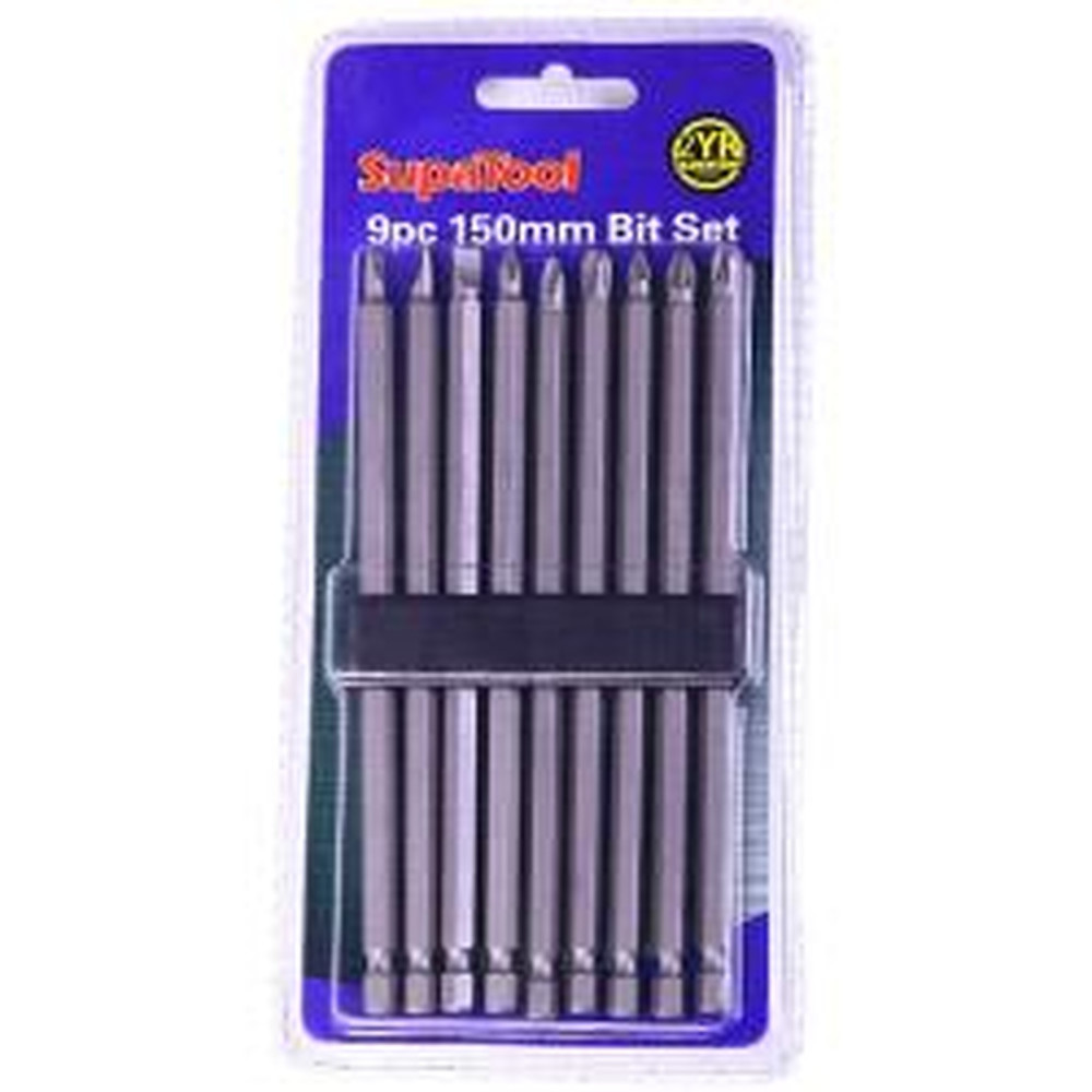 SupaTool Bit Set 150mm 9 Piece – Long Reach Screwdriver Bits for Drills