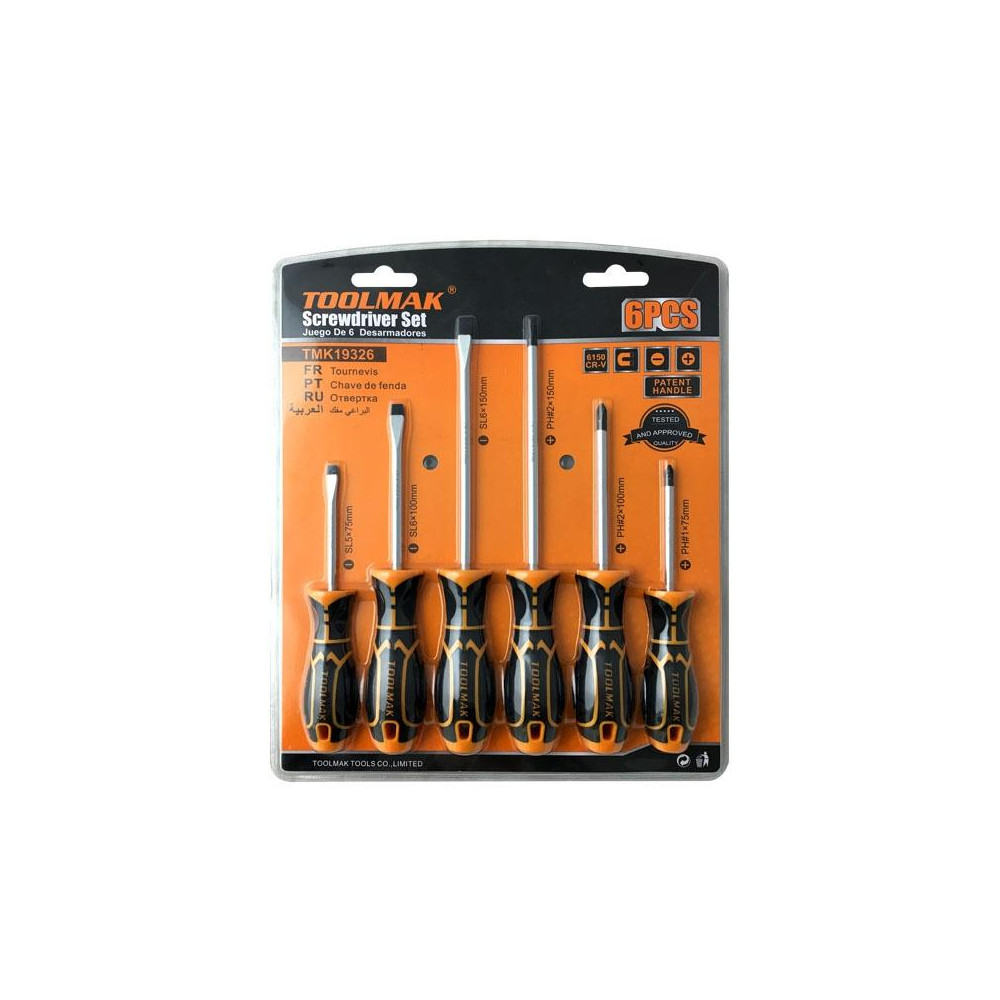 Toolmak 6 Piece Screwdriver Set CR-V Steel | Durable Hand Tool Set