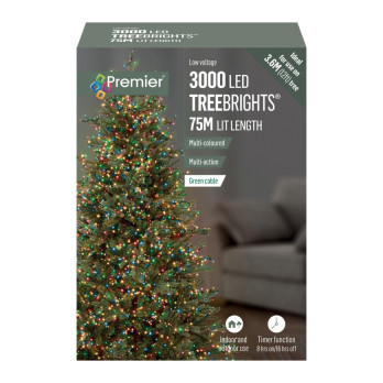 Premier 3000 LED Multi Action Treebrights With Timer Multi/Green
