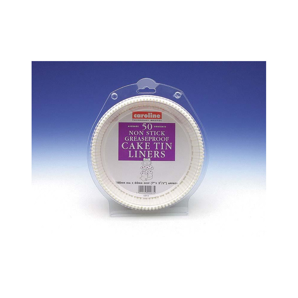 Caroline Round Cake Tin Liner 7", 50 Pack