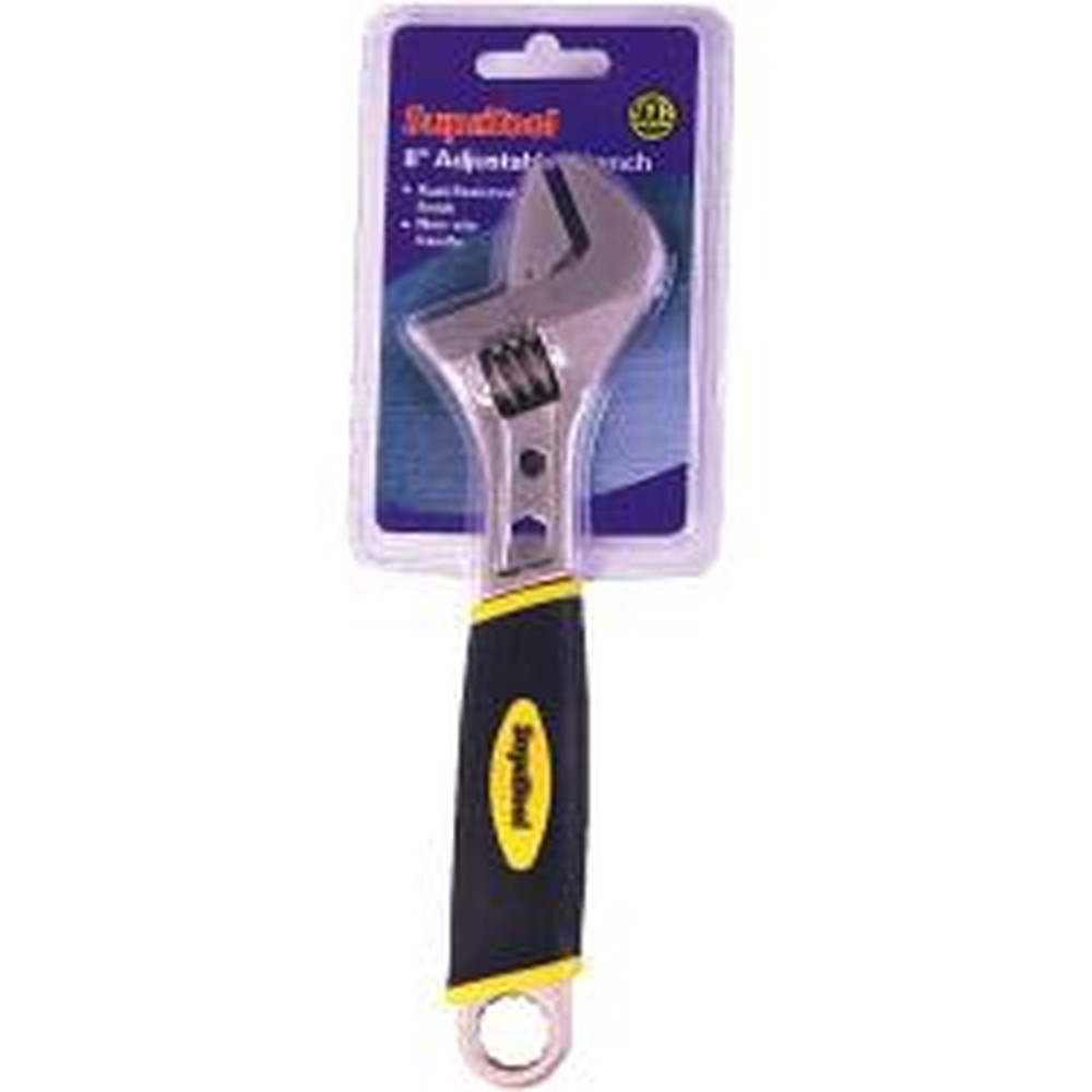 SupaTool Adjustable Wrench with Power Grip 8"/200mm – Chrome Vanadium Adjustable Spanner