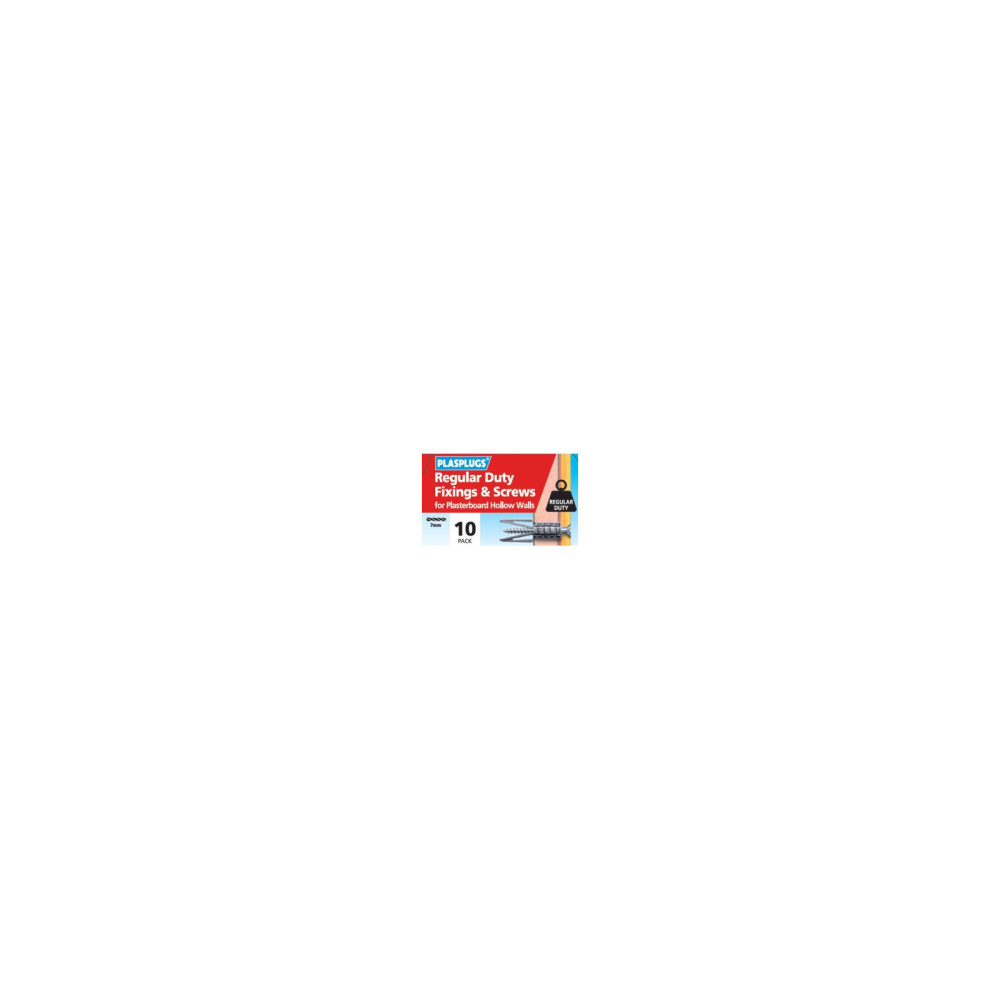 Plasplugs Regular Duty Fixings & Screws Pack 10