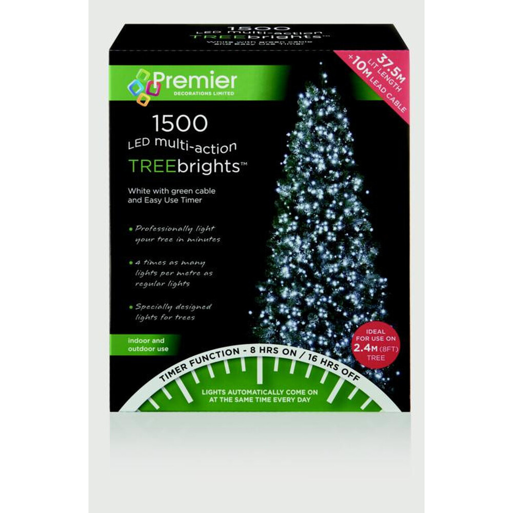 Premier 1500 LED Multi Action Treebrights With Timer White/Green