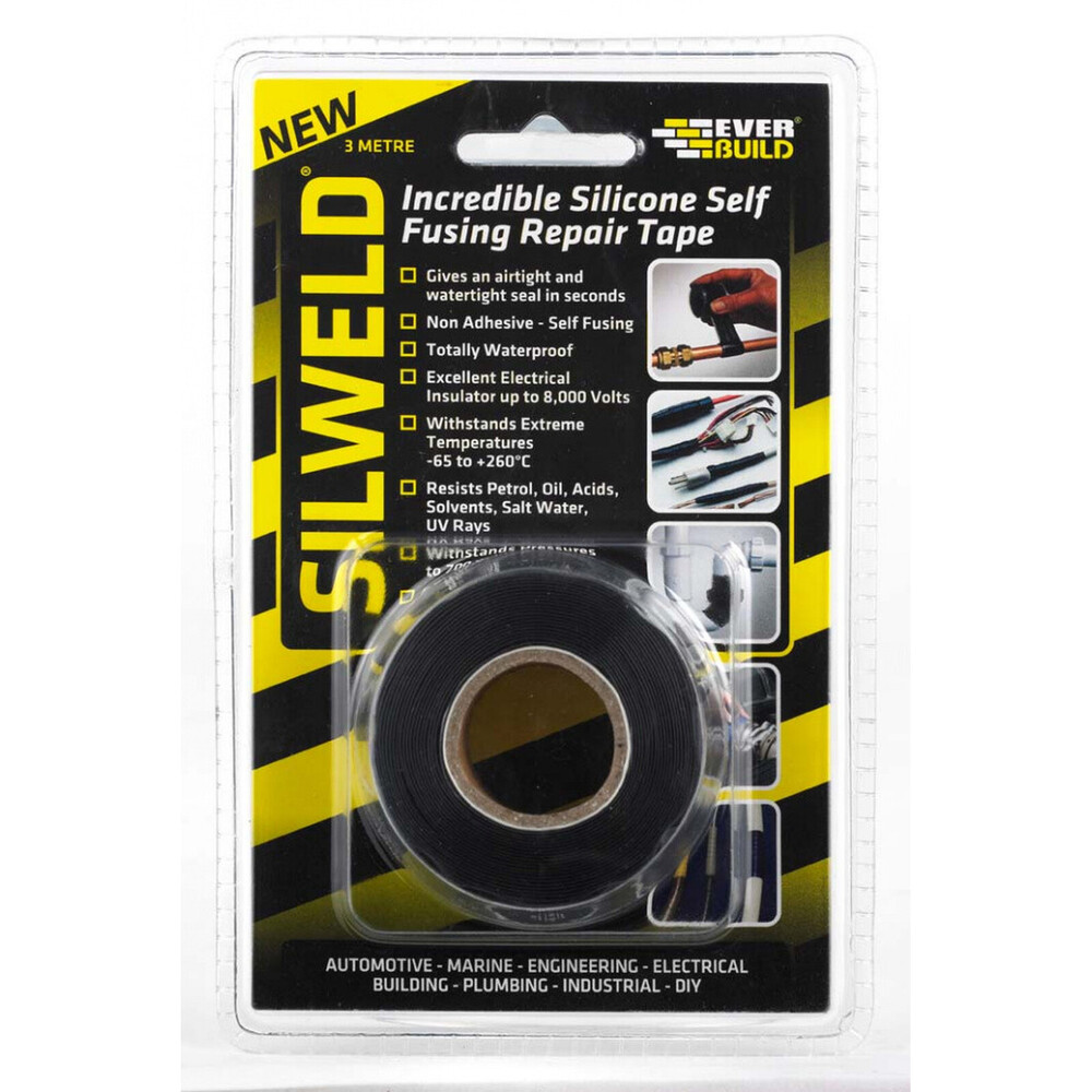 Everbuild Silweld Silicone Repair Tape Black 3m