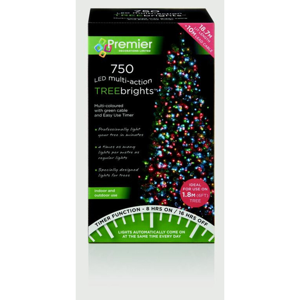Premier 750 LED Multi Action Treebrights With Timer - Energy Efficient, Long Lasting Outdoor/Indoor Lights