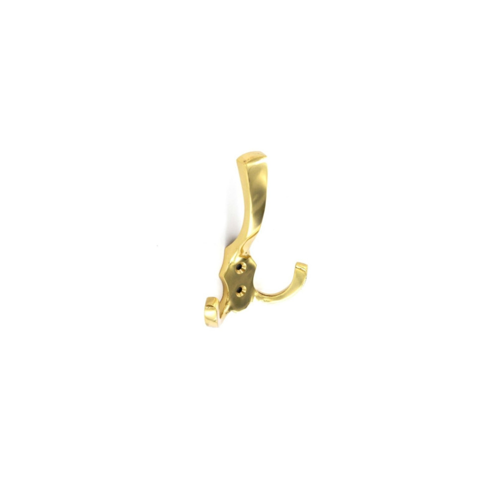 Securit Brass Hat & Twin Coat Hook 125mm
