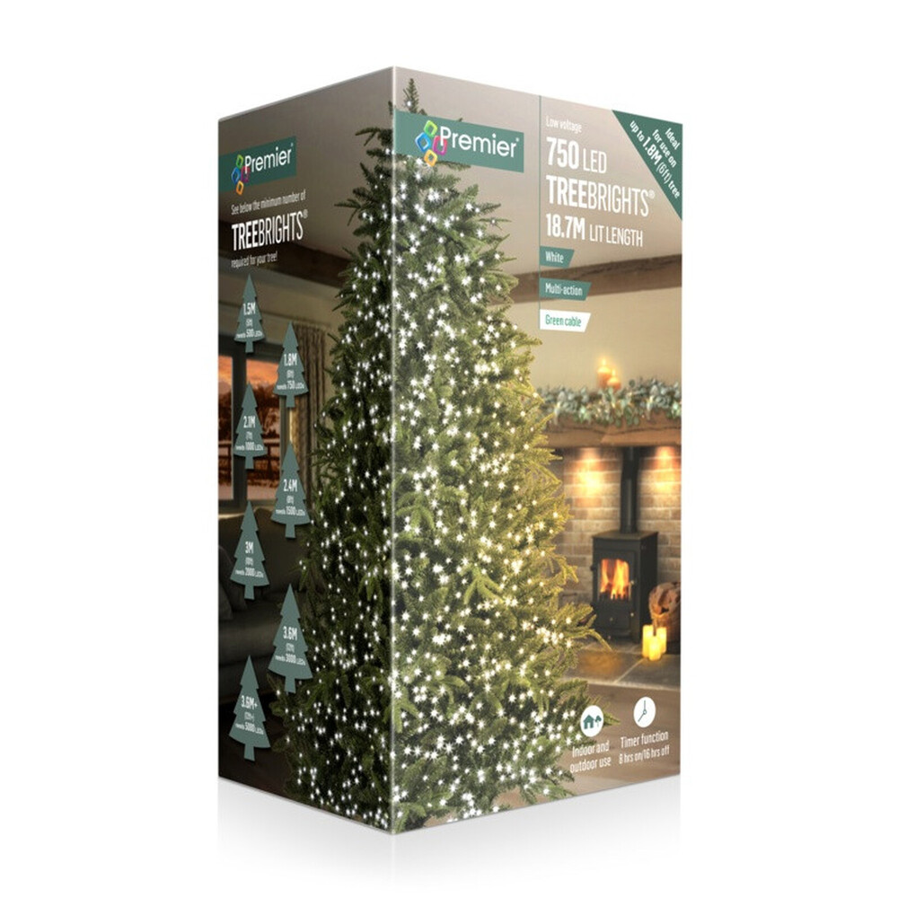 Premier 750 LED Multi Action Treebrights With Timer White – Superbright, Energy Efficient, Indoor/Outdoor