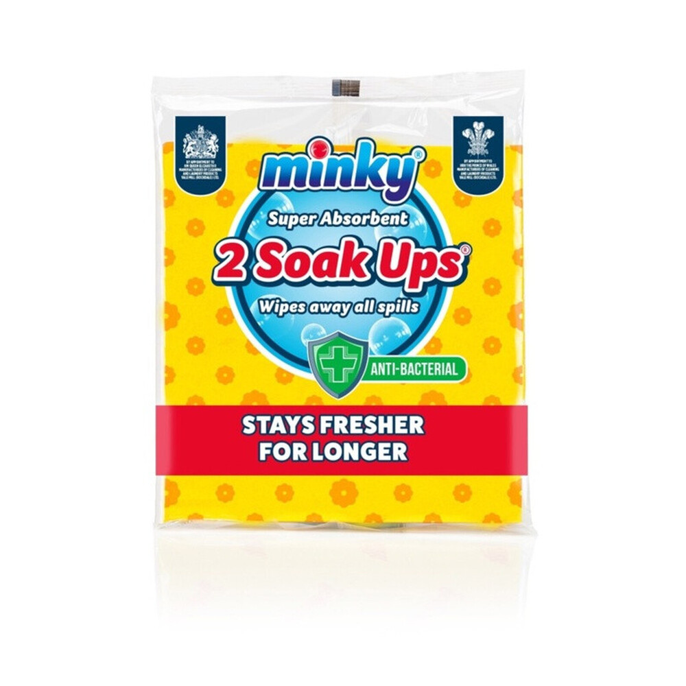 Minky Anti‑Bac Soak Ups Pack 2 – Super Absorbent, Durable, Multi‑Surface, 10× Weight