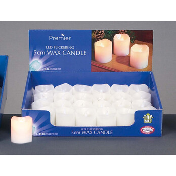 Premier Cream Flicker Wax Candle 5cm – Indoor Light