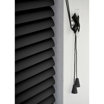 RENAISSANCE PVC Wide Venetian Blind Black 75cm
