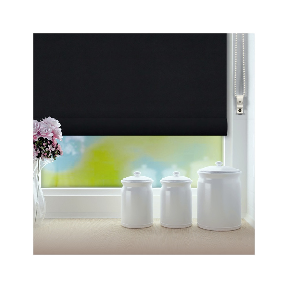 RENAISSANCE Classic Roller Blind Black 120cm – Child‑Safe Daylight