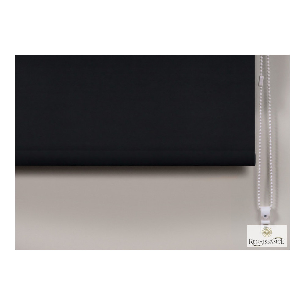RENAISSANCE Classic Roller Blind Black 120cm – Child‑Safe Daylight