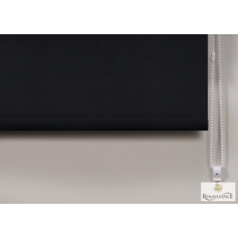 RENAISSANCE Classic Roller Blind Black 120cm – Child‑Safe Daylight