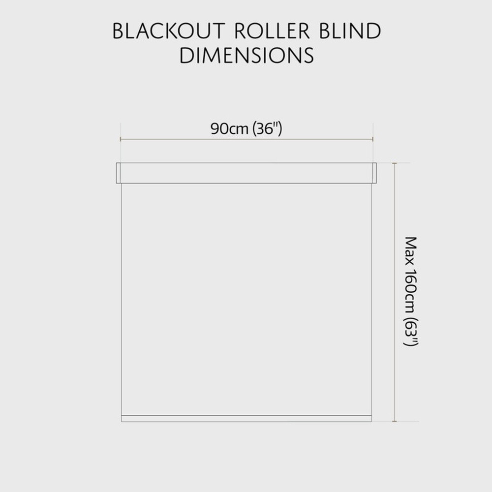 RENAISSANCE Blackout Roller Blind Black 90cm – Child‑Safe, Thermal, 160cm Drop