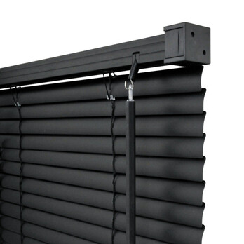 RENAISSANCE PVC Wide Venetian Blind Black 105cm – Child‑safe, Durable, 150cm Drop