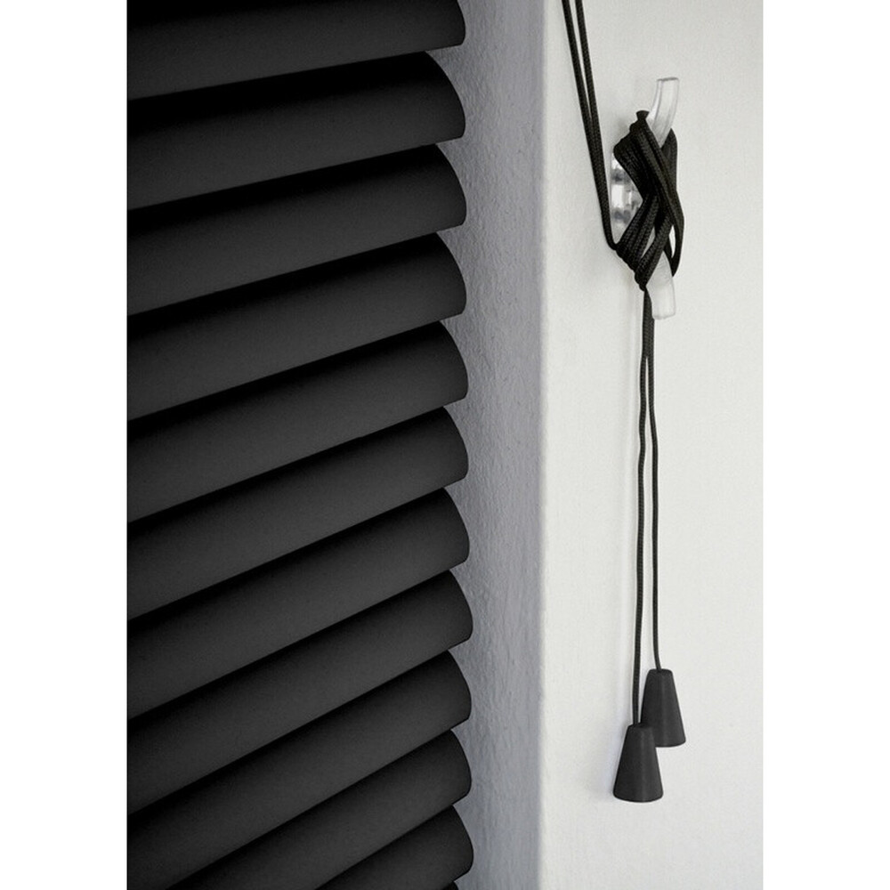 RENAISSANCE PVC Wide Venetian Blind Black 105cm – Child‑safe, Durable, 150cm Drop