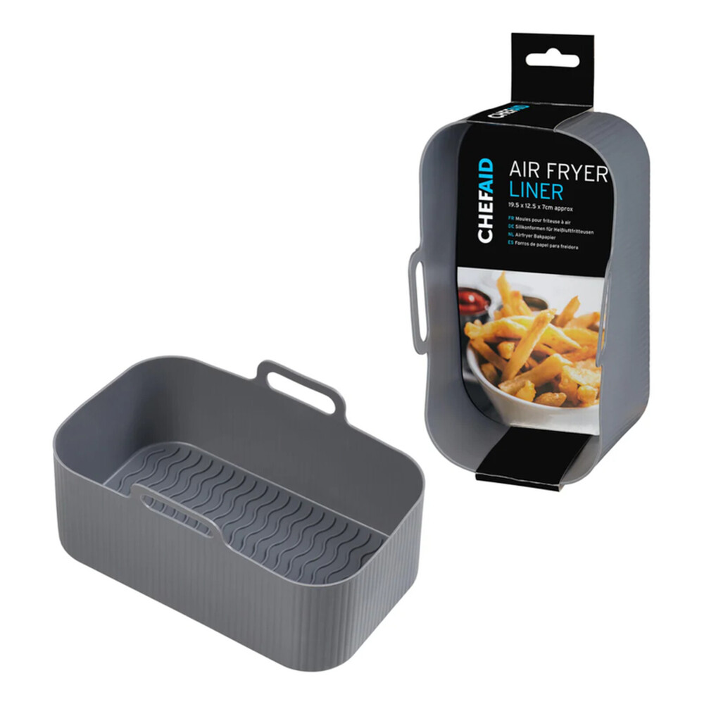 Chef Aid Silicone Air Fryer Liner Rectangular – 19.5x12cm, Dishwasher & Oven Safe