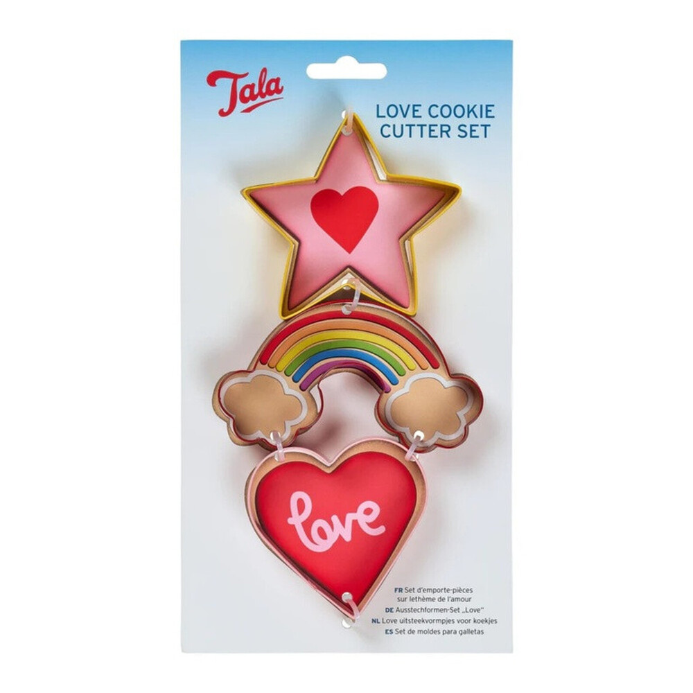 Tala Love Cutter Set Star Rainbow Heart – Food‑Safe Steel 2cm Depth