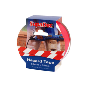 SupaDec Hazard Warning Tape 50x33m Red/White
