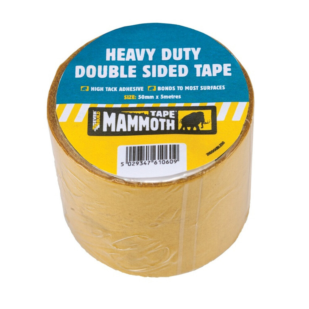 KwikGrip Heavy Duty Double Sided Tape 50mm x 5m Beige