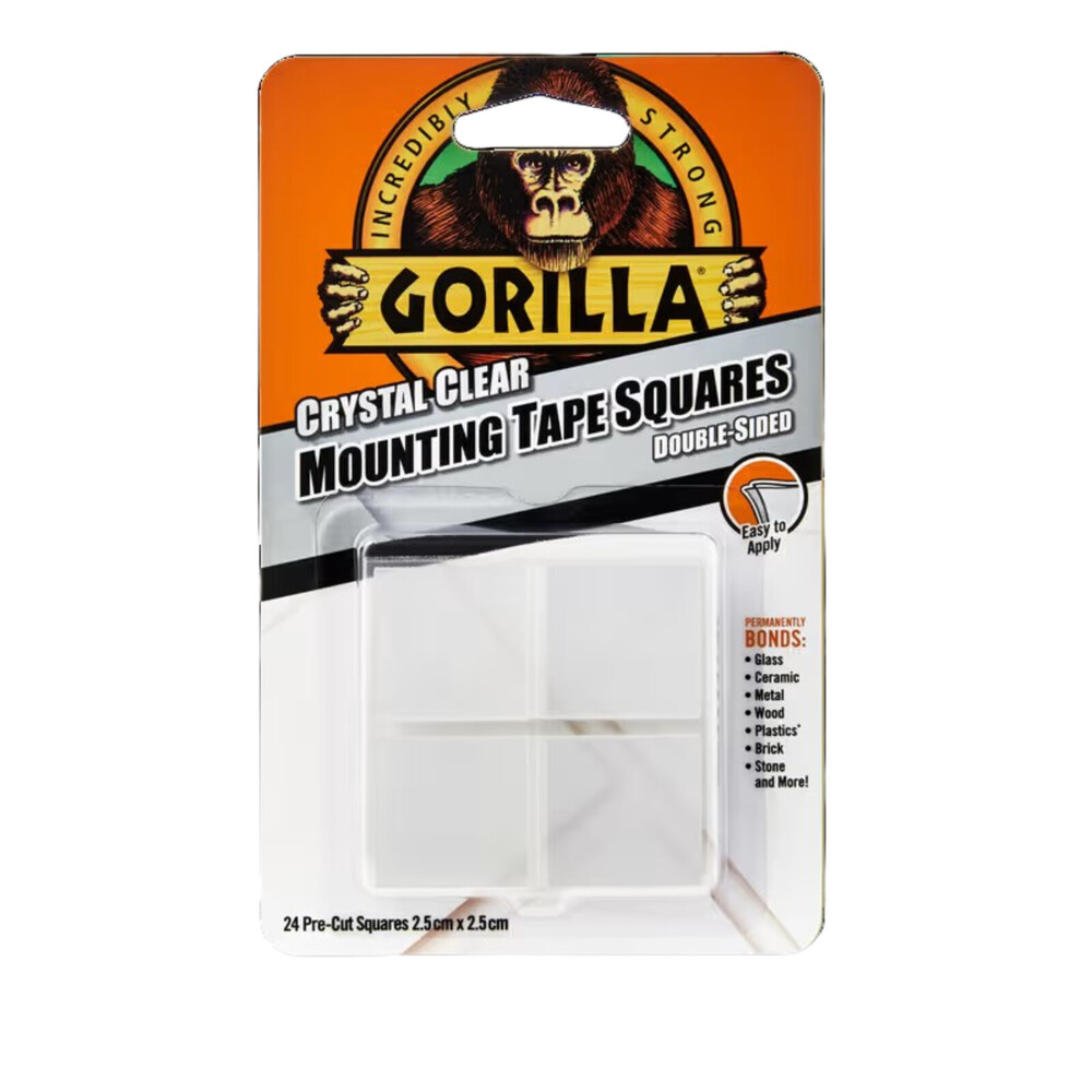 Gorilla Mounting Tape Squares – 100% Waterproof, Flexible, High Strength