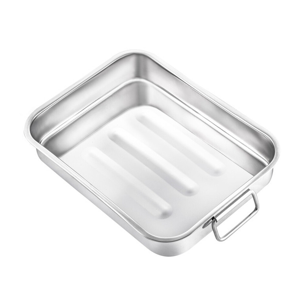 Pendeford Stainless Steel Collection Roasting Tray 40 x 30cm – 4mm Base, 0.6mm Body, Vented Lids