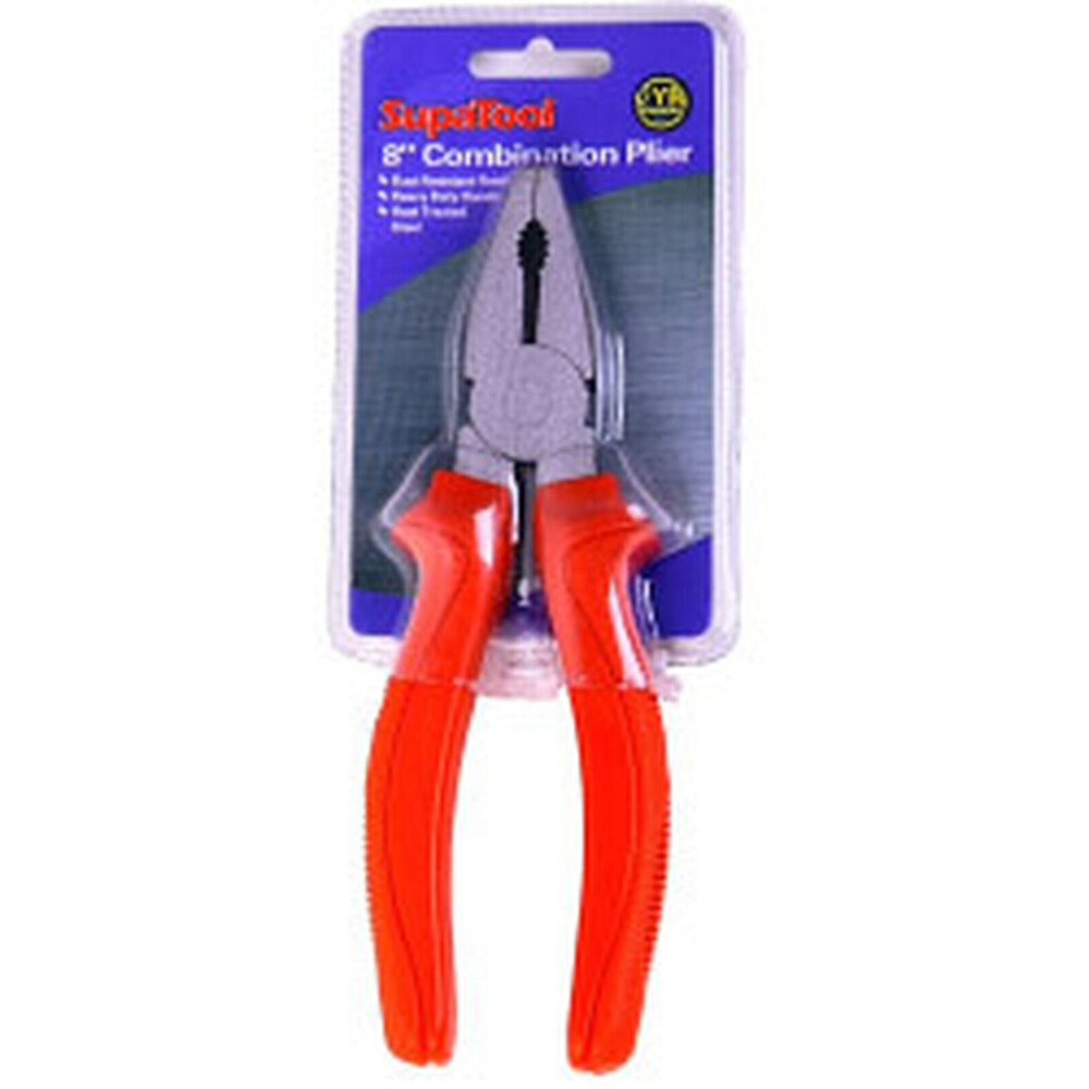 SupaTool Combination Plier 8" (200mm) – Rust resistant, heavy‑duty, heat‑treated steel