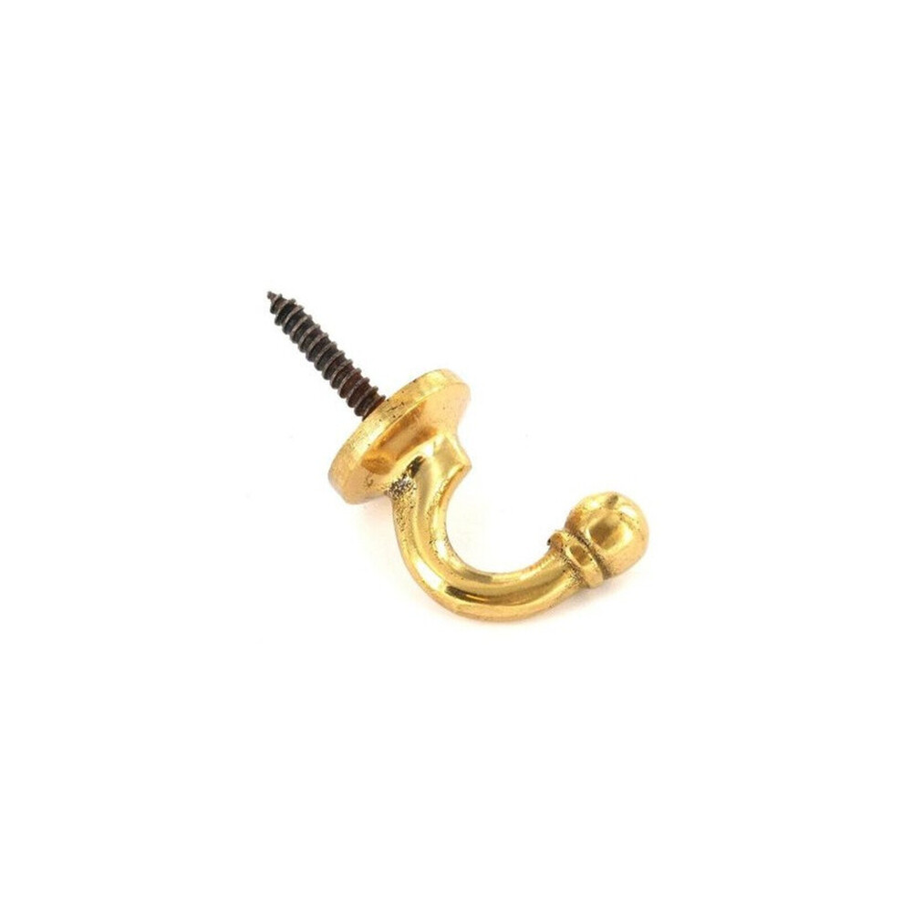 Securit Brass Tieback Hooks Ball End (2) XL – Brass Hook for Curtains