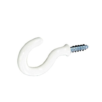 Securit Cup Hooks Plastic Covered White (5) 32mm