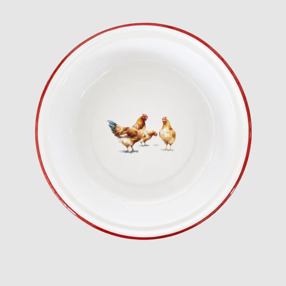 Falcon Enamel Oblong Pie Plate 22cm Chicken