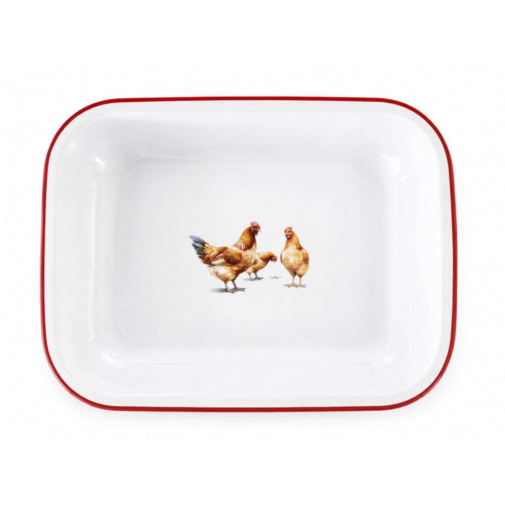 Falcon Enamel Bake Pan 28cm Chicken