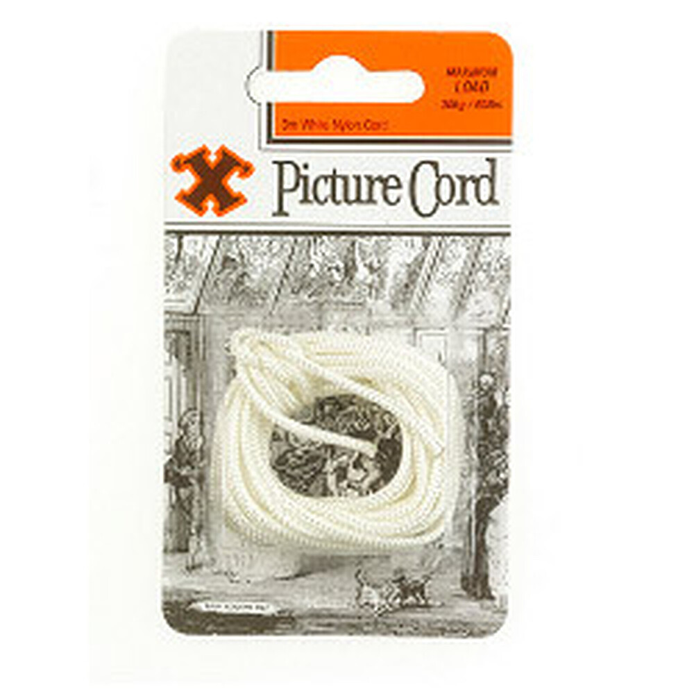 X Picture Cord – White Nylon 3m Blister Pack
