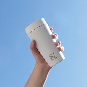 Circular&Co Recycled Steel Cup White – Leakproof, 90% Recycled Stainless Steel, 1.5h Hot, 10 Years Durability