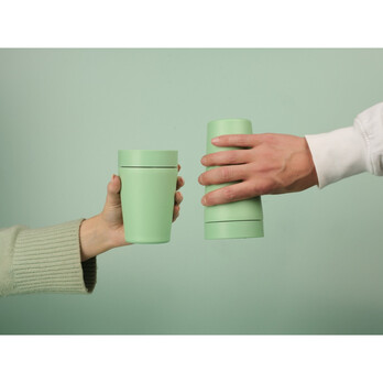Circular&Co Recycled Steel Cup Green – 90% Recycled Stainless Steel, Leakproof, 1.5h Hot