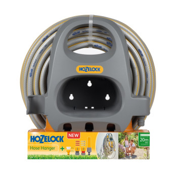 Hozelock Hose Hanger With 20m Hose & Fitting Set